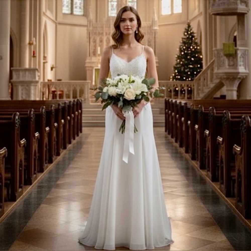 Elegant White Sleeveless Summer Wedding Dress